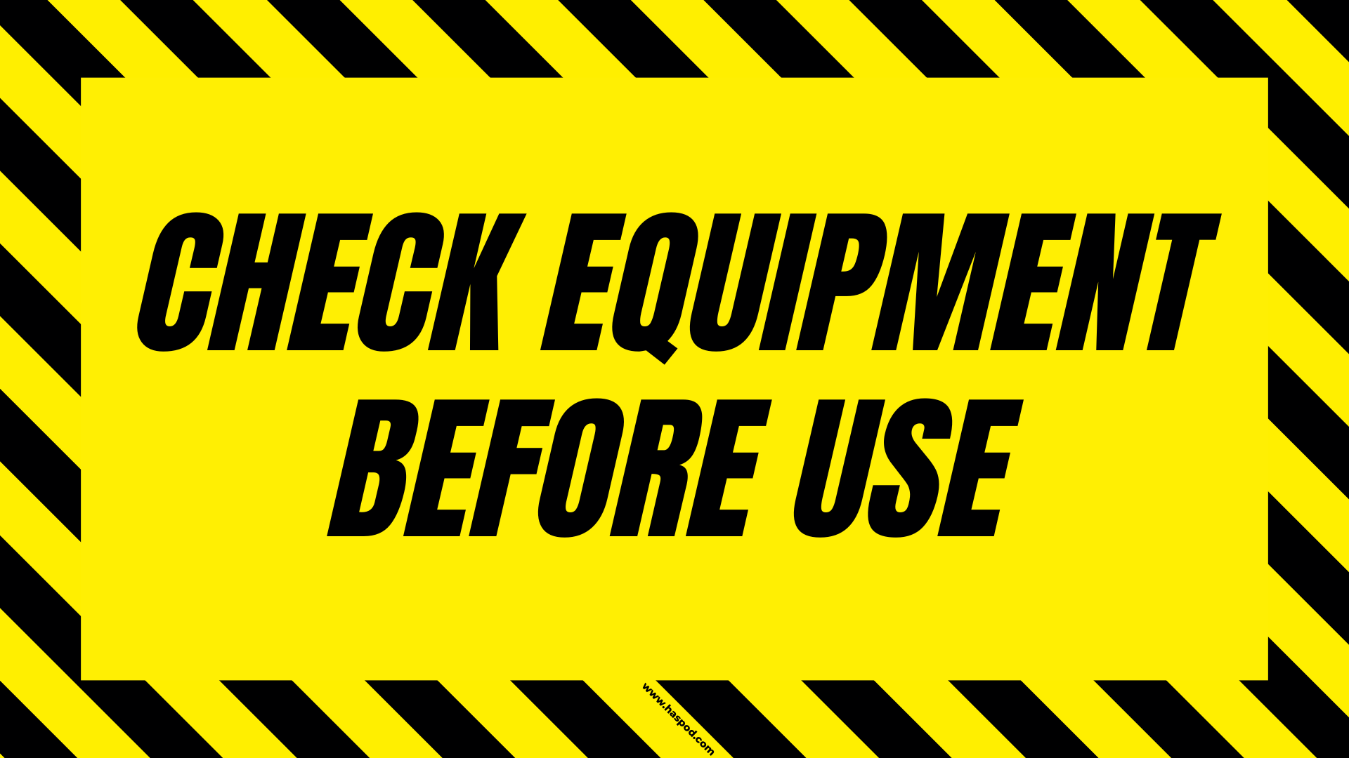construction poster check equipment