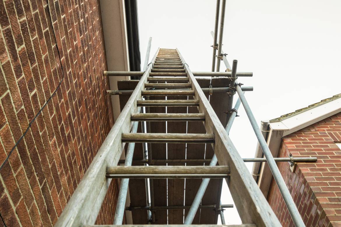 photo of a ladder access to scaffolding