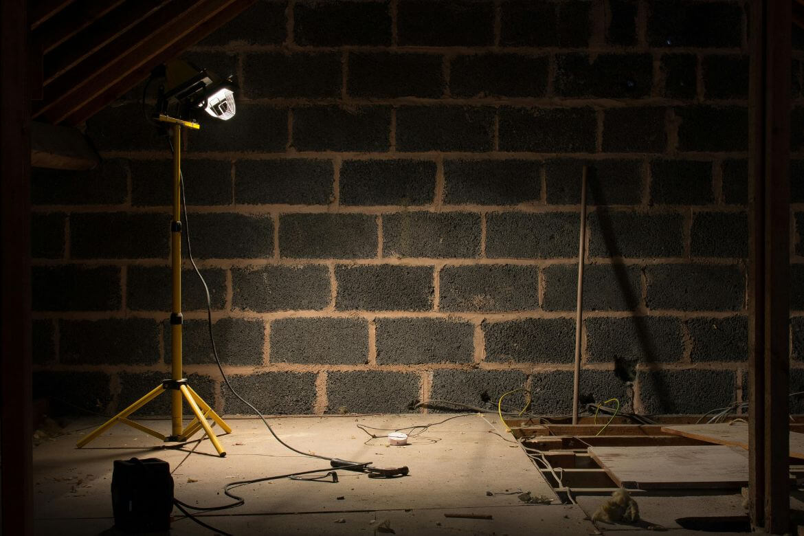 temporary lighting for construction work