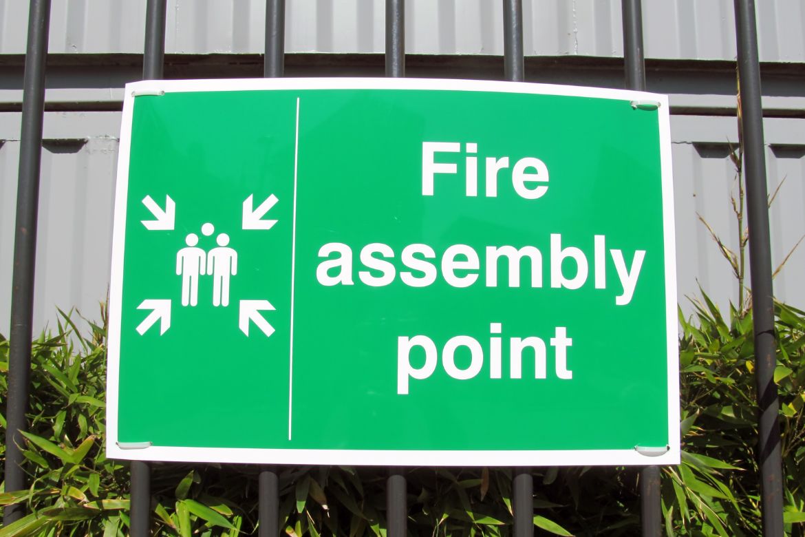 fire assembly point sign