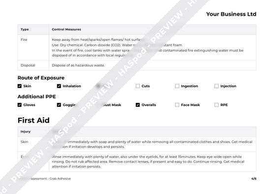 COSHH Assessment Grab Adhesive image 2