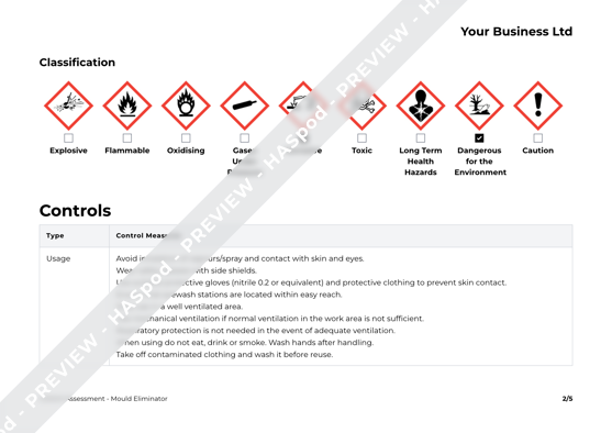 COSHH Assessment Mould Eliminator image 2