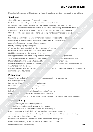 Method Statement Concrete Pump image 2
