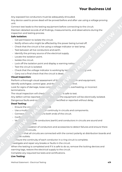 Method Statement Electrical Testing image 2