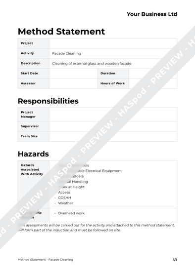 Method Statement Facade Cleaning image 1