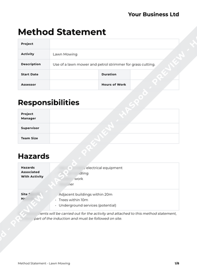 Method Statement Lawn Mowing image 1