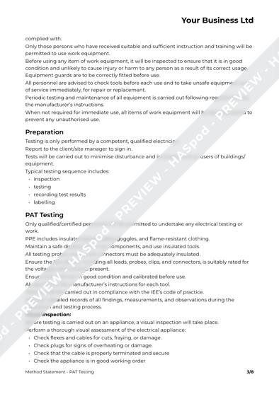 Method Statement PAT Testing image 2