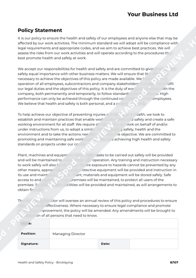 Health and Safety Policy Bricklaying image 4