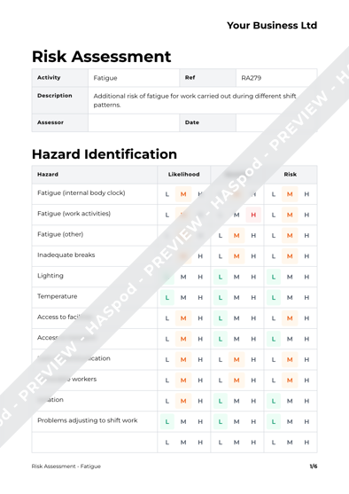 Risk Assessment Fatigue image 1