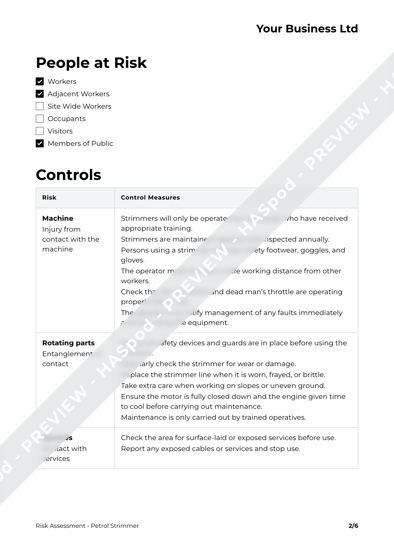 Risk Assessment Petrol Strimmer image 2