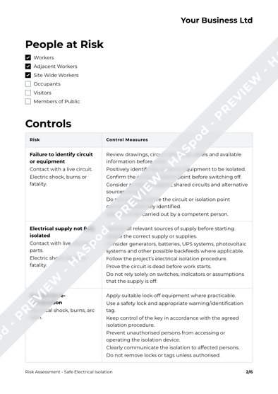 Risk Assessment Safe Electrical Isolation image 2
